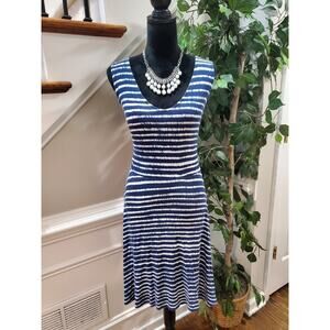 A New Approach Womens Blue Rayon Scoop Neck Sleeveless Knee Length Dress Size L